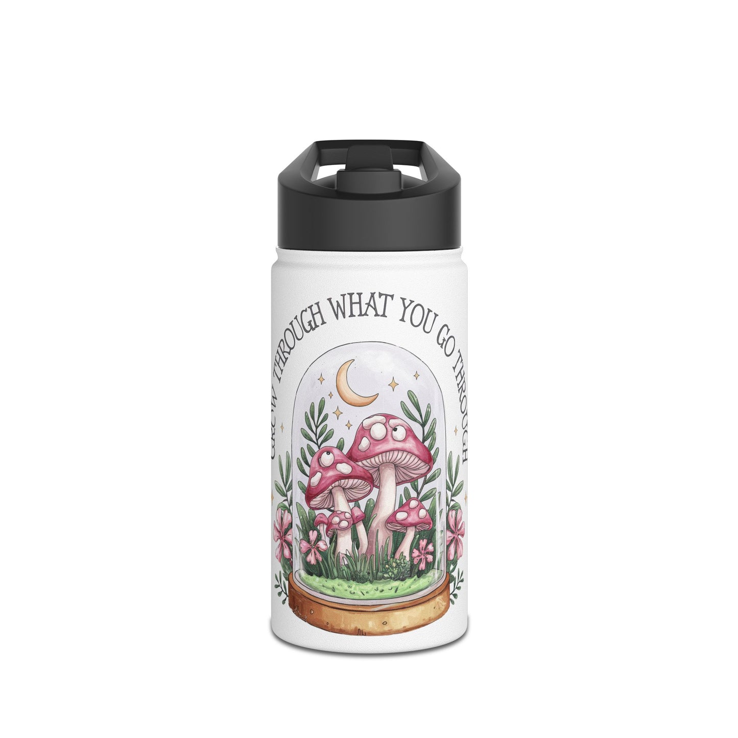 Mushroom-Themed Stainless Steel Water Bottle | Eco-Friendly, Motivational Gift, Outdoor Adventure, Hiking, Home Décor