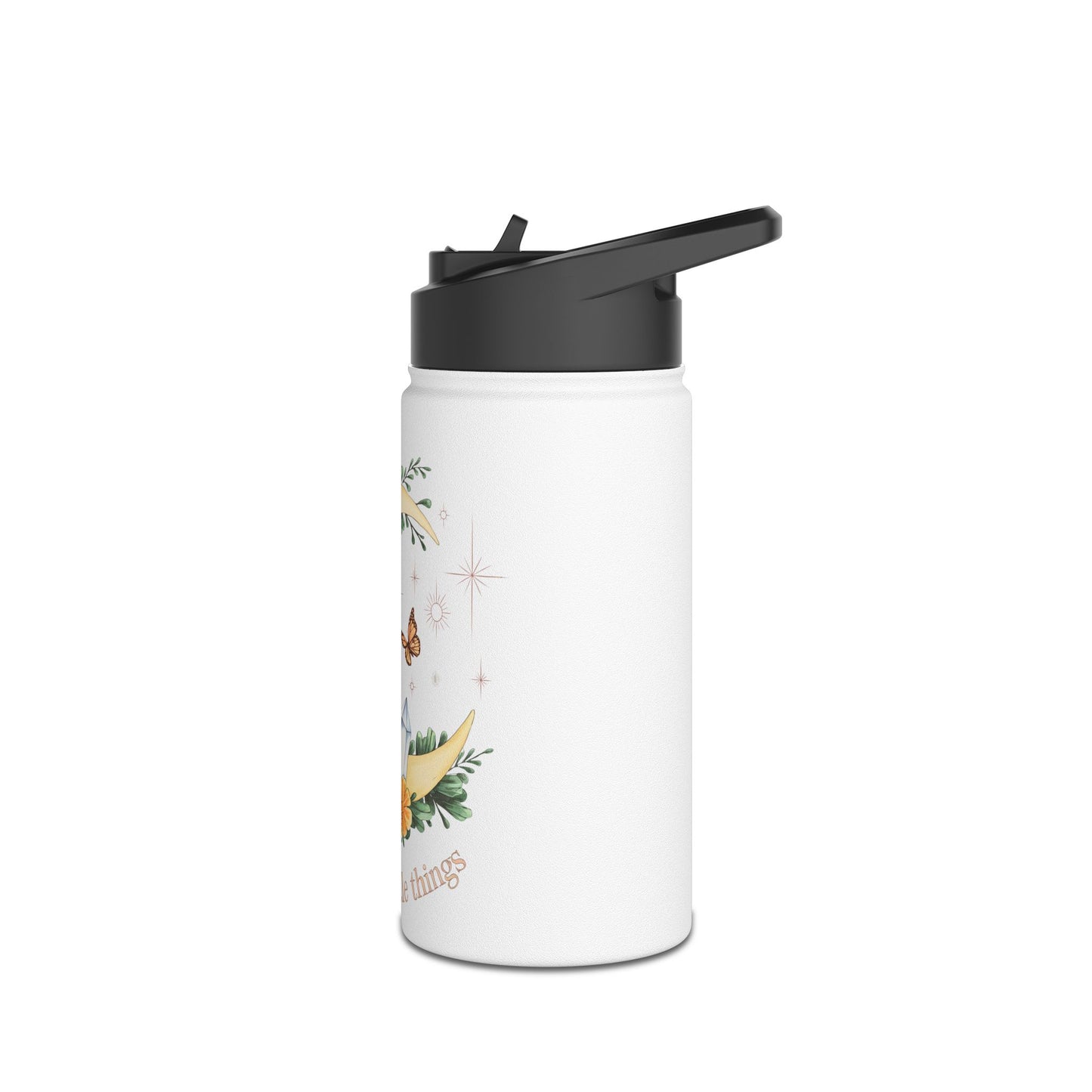 Charming Stainless Steel Water Bottle | Enjoy the Little Things, Eco-Friendly Gift, Travel Hydration, Outdoor Adventure, Personalized Bottle