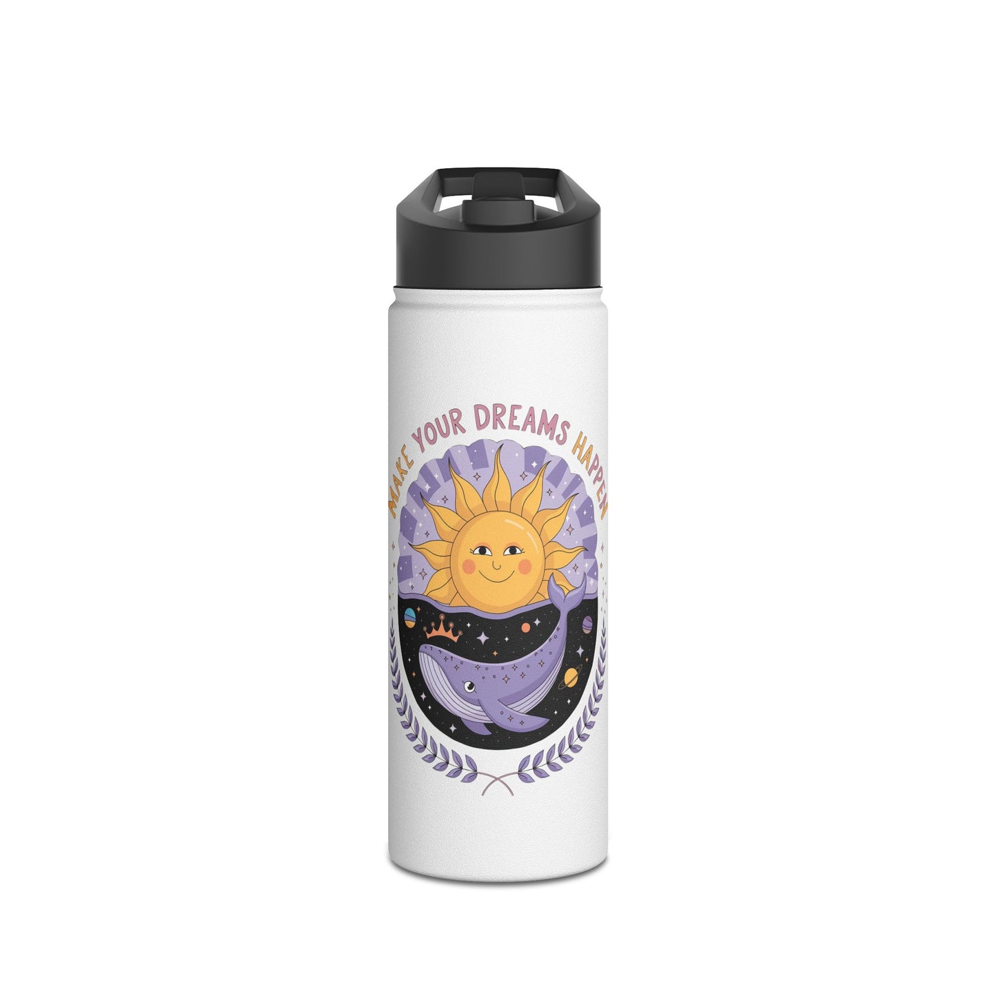 Inspirational Stainless Steel Water Bottle - Embrace Your Dreams, Fitness Hydration, Travel Mug, Eco-Friendly Gift, Motivational Quote