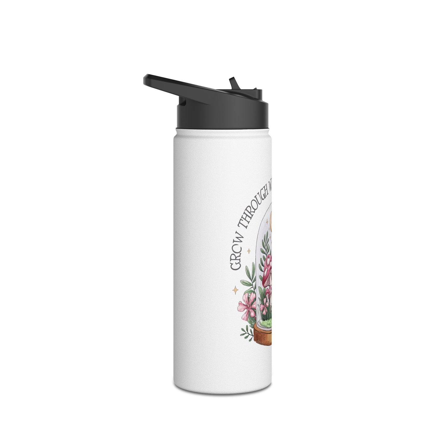 Mushroom-Themed Stainless Steel Water Bottle | Eco-Friendly, Motivational Gift, Outdoor Adventure, Hiking, Home Décor