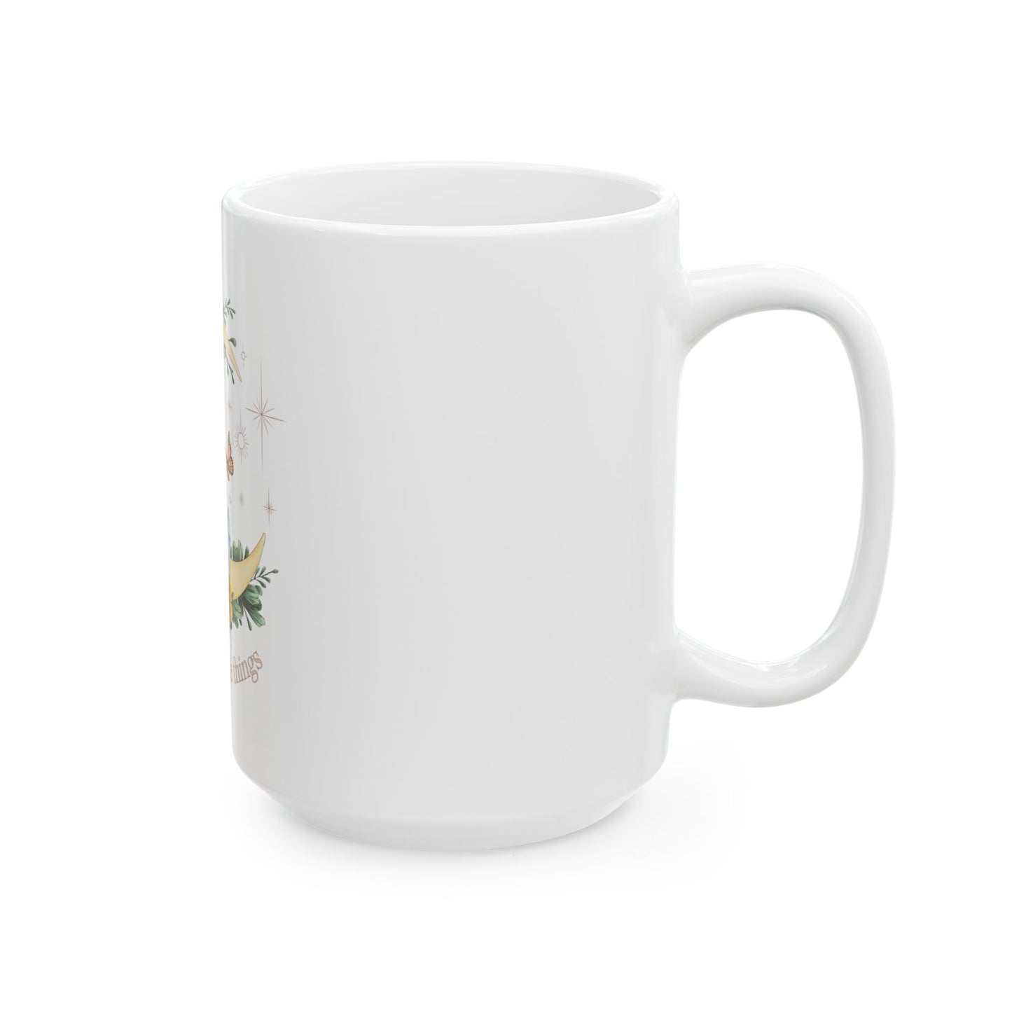 Ceramic Mug with 'Enjoy the Little Things' Design, Cozy Gift, Nature Lover's Mug, Inspirational Coffee Cup, Perfect for Home or Office