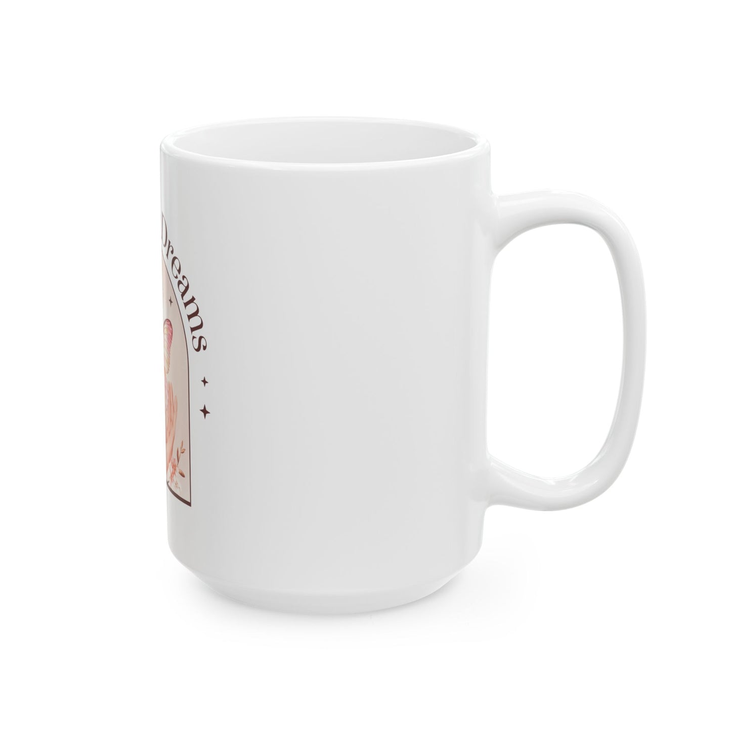 Dream Big Ceramic Mug | Inspirational Coffee Cup | Gift for Dreamers, Motivational Mug, Butterfly Decor, Office or Home Use