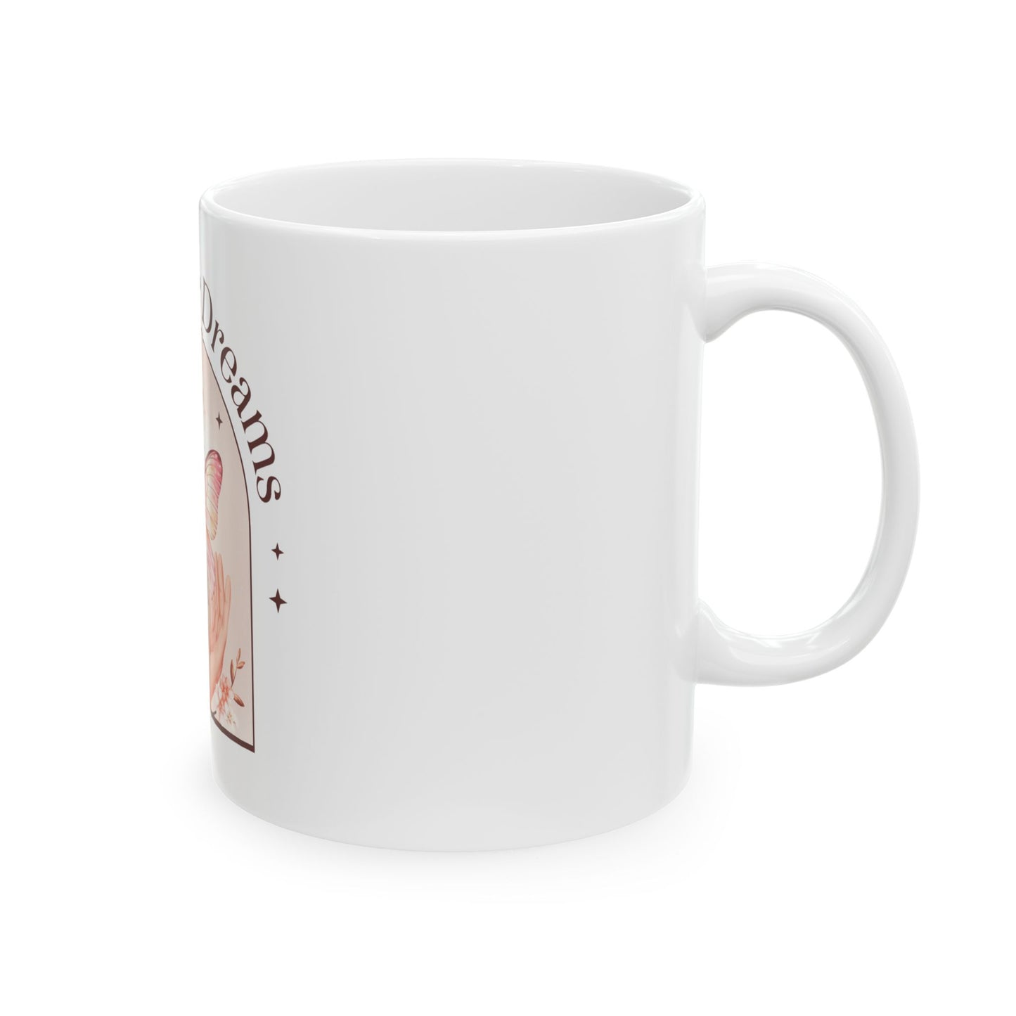Dream Big Ceramic Mug | Inspirational Coffee Cup | Gift for Dreamers, Motivational Mug, Butterfly Decor, Office or Home Use
