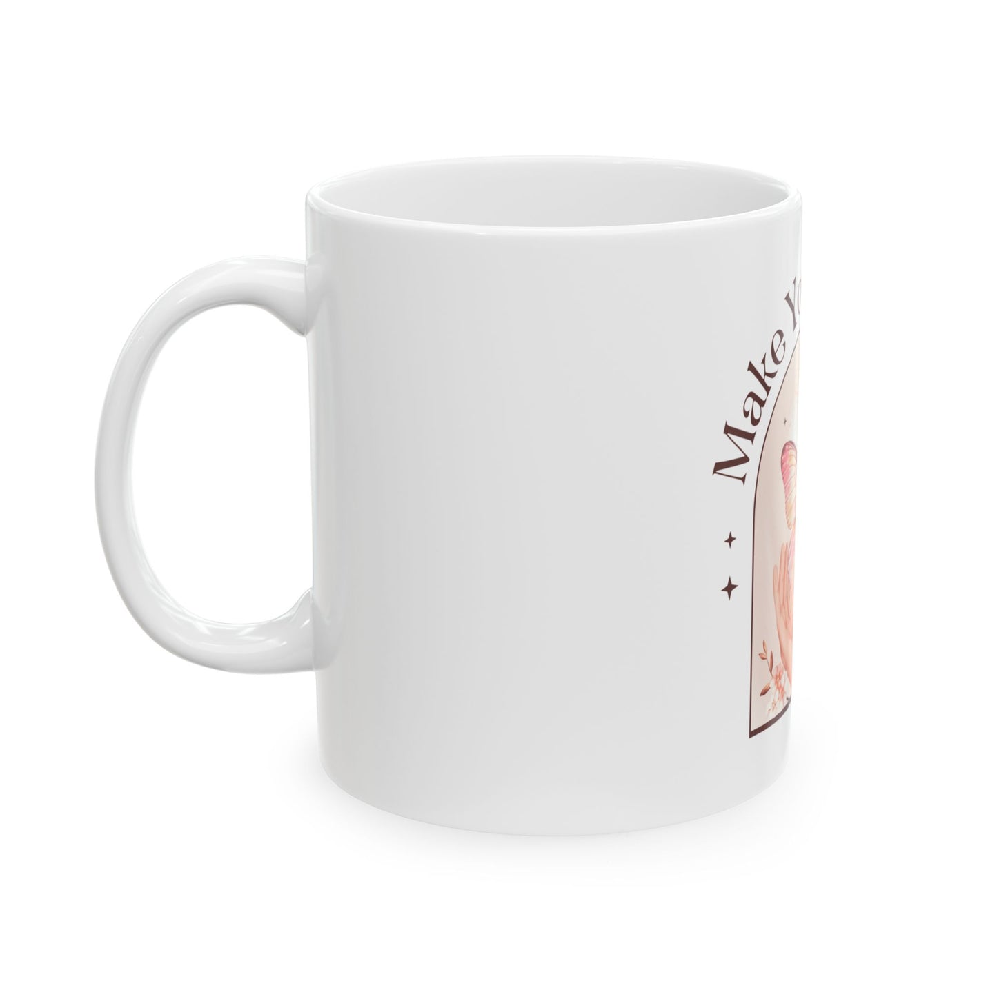 Dream Big Ceramic Mug | Inspirational Coffee Cup | Gift for Dreamers, Motivational Mug, Butterfly Decor, Office or Home Use