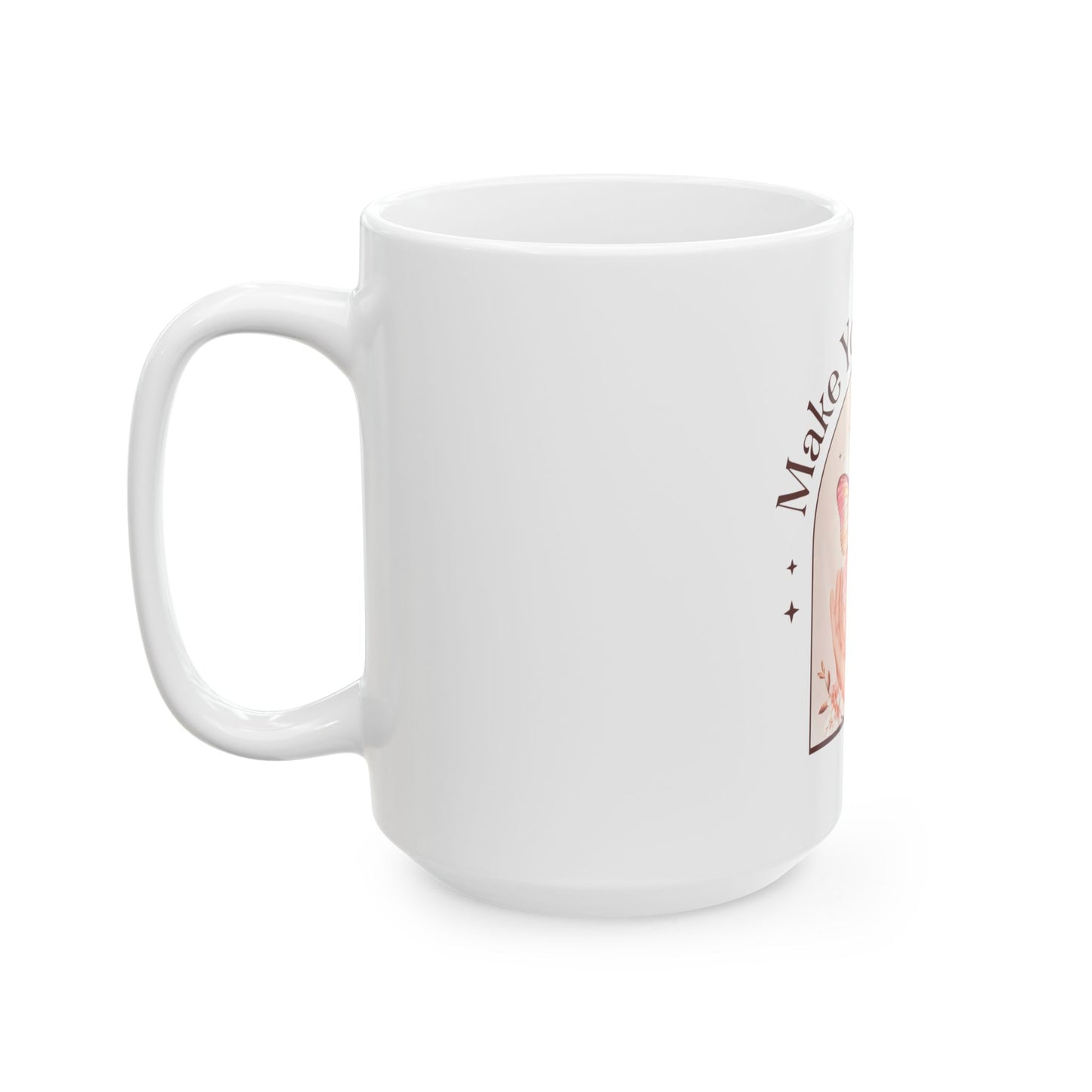 Dream Big Ceramic Mug | Inspirational Coffee Cup | Gift for Dreamers, Motivational Mug, Butterfly Decor, Office or Home Use