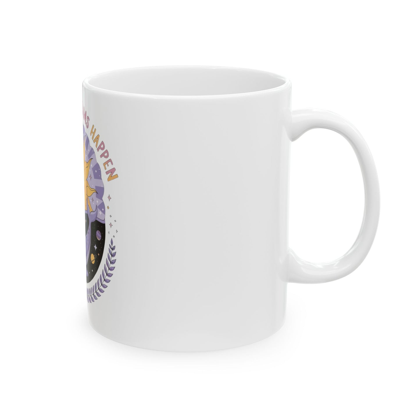 Dreamy Sun & Whale Ceramic Mug - Make Your Dreams Happen, Inspirational Gift, Coffee or Tea Lover, Unique Decor, Motivational
