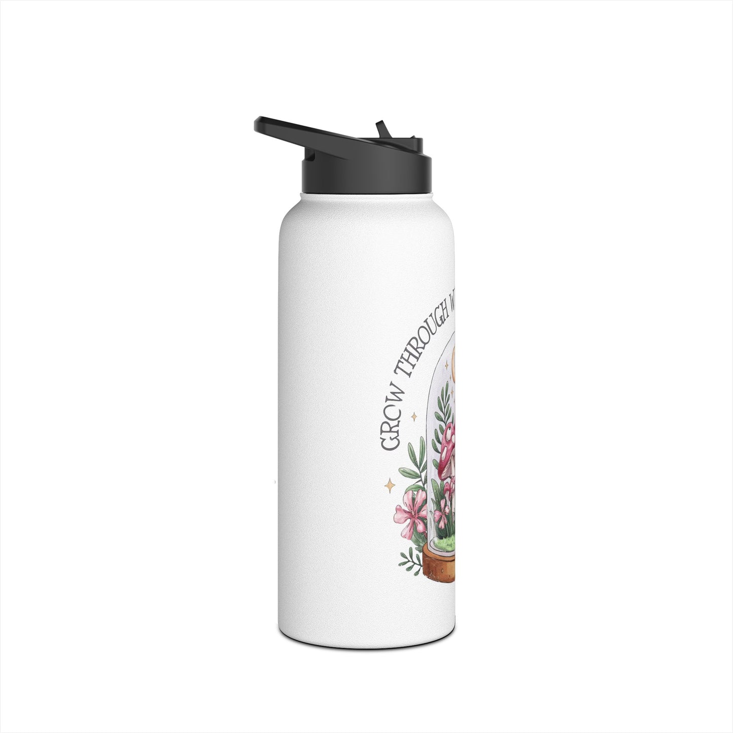 Mushroom-Themed Stainless Steel Water Bottle | Eco-Friendly, Motivational Gift, Outdoor Adventure, Hiking, Home Décor