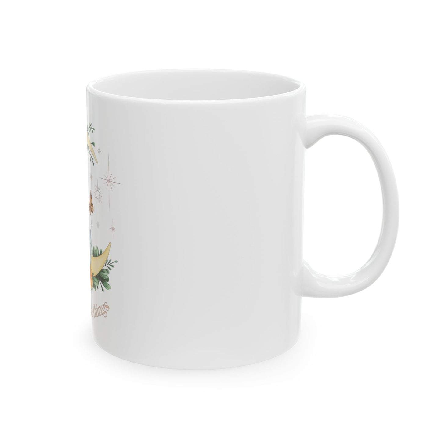 Ceramic Mug with 'Enjoy the Little Things' Design, Cozy Gift, Nature Lover's Mug, Inspirational Coffee Cup, Perfect for Home or Office