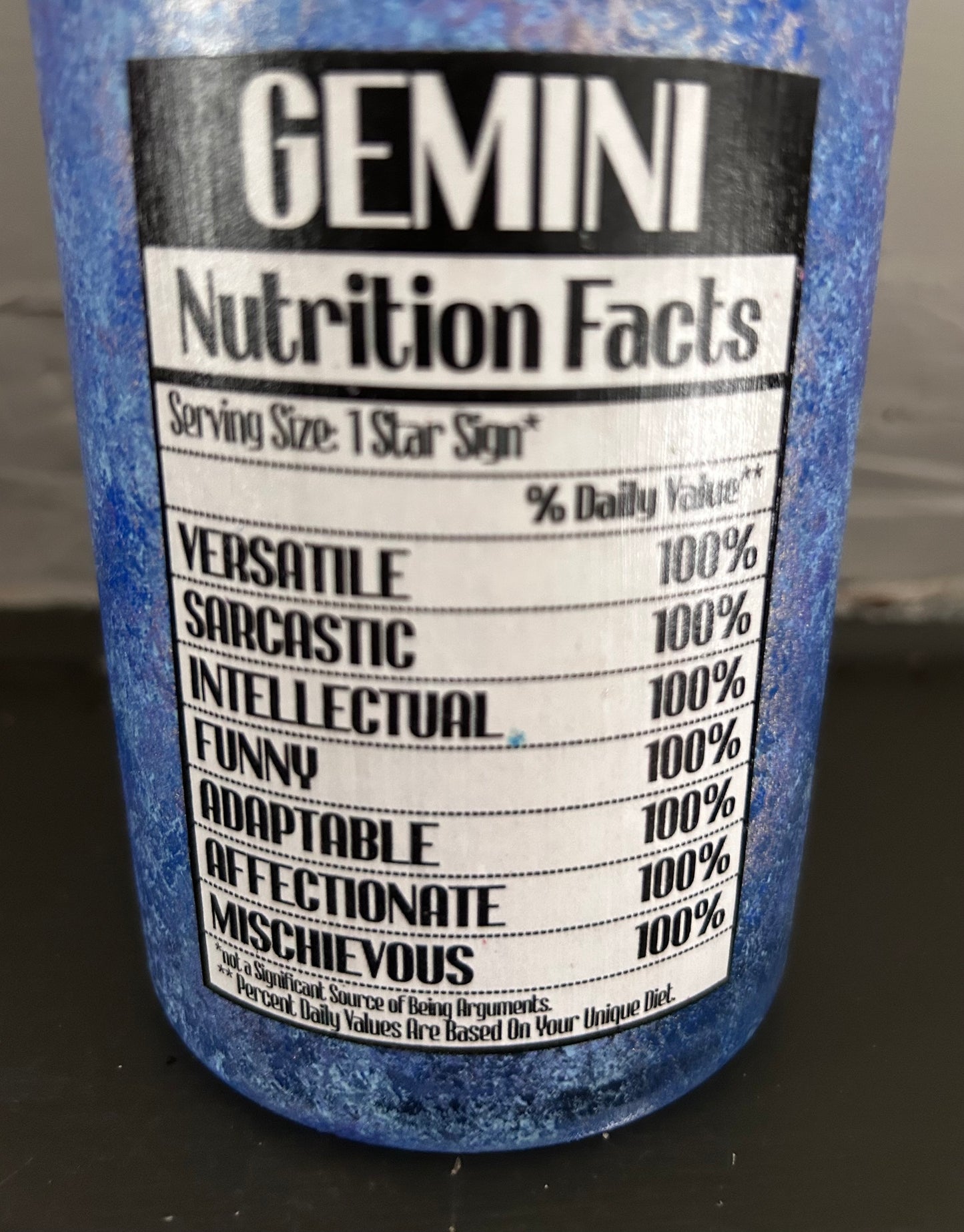 Hand painted decorative zodiac bottle Gemini
