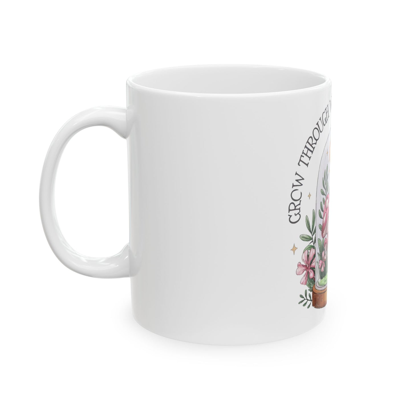Whimsical Mushroom Ceramic Mug - "Grow Through What You Go Through" Coffee Cup, Nature Lover Gift, Inspirational Drinkware, Home [...]