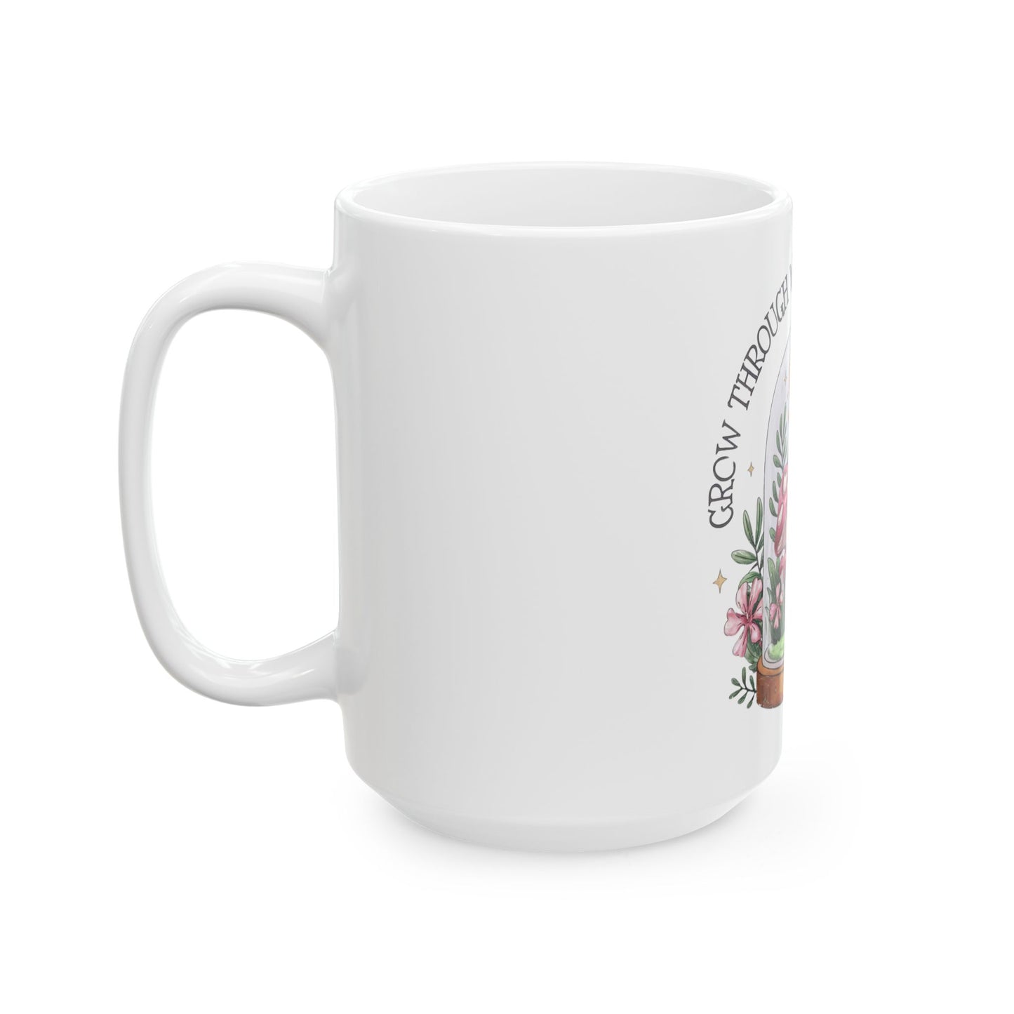 Whimsical Mushroom Ceramic Mug - "Grow Through What You Go Through" Coffee Cup, Nature Lover Gift, Inspirational Drinkware, Home [...]