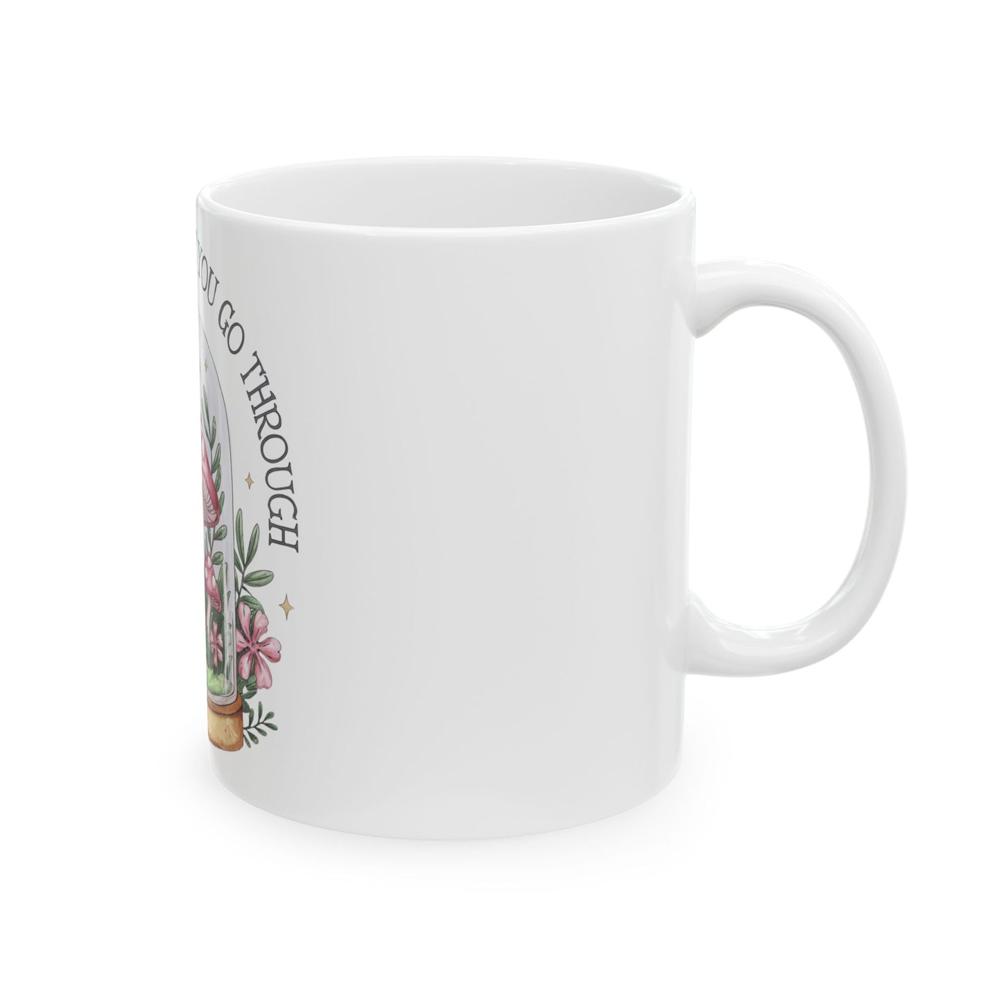 Whimsical Mushroom Ceramic Mug - "Grow Through What You Go Through" Coffee Cup, Nature Lover Gift, Inspirational Drinkware, Home [...]