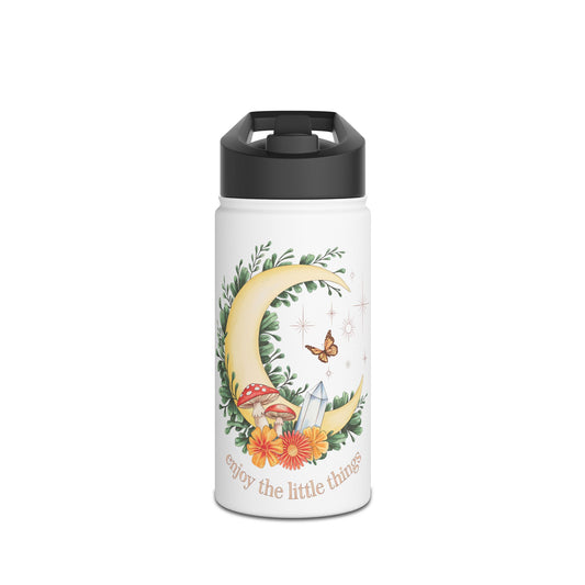 Charming Stainless Steel Water Bottle | Enjoy the Little Things, Eco-Friendly Gift, Travel Hydration, Outdoor Adventure, Personalized Bottle