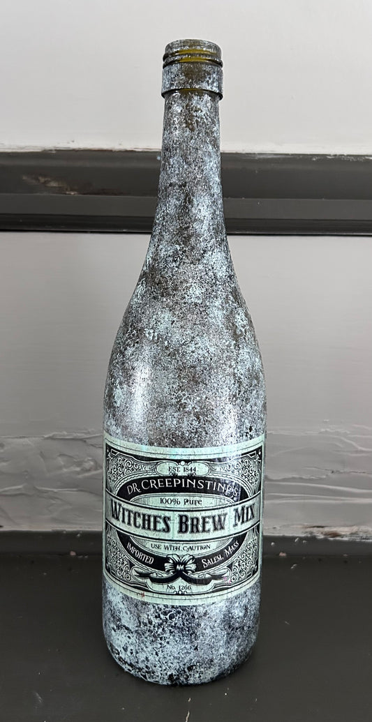 Hand painted decorative Witch’s Brew bottle