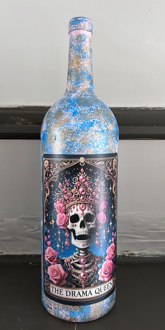 Hand painted The Drama Queen decorative bottle